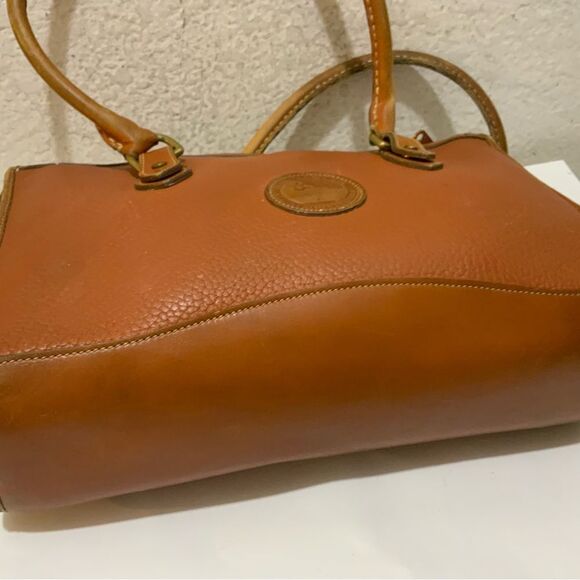 Vintage 1980’s Dooney & Bourke All-Weather Leather Satchel Purse British Tan - Picture 6 of 16